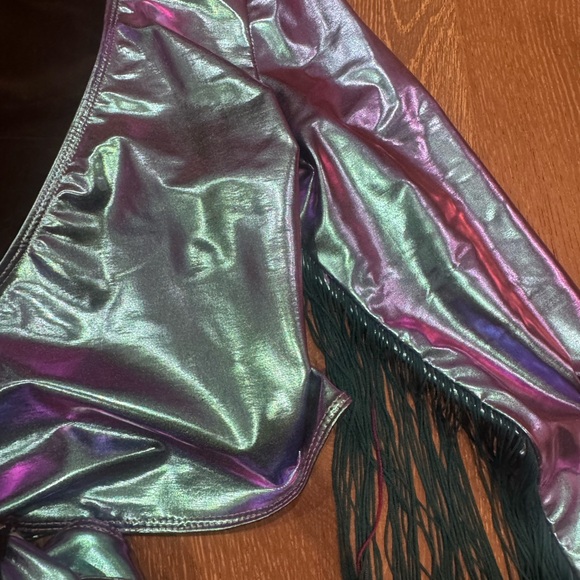 Iridescent Fringe Wrap Jacket - DollsKill - Picture 4 of 7